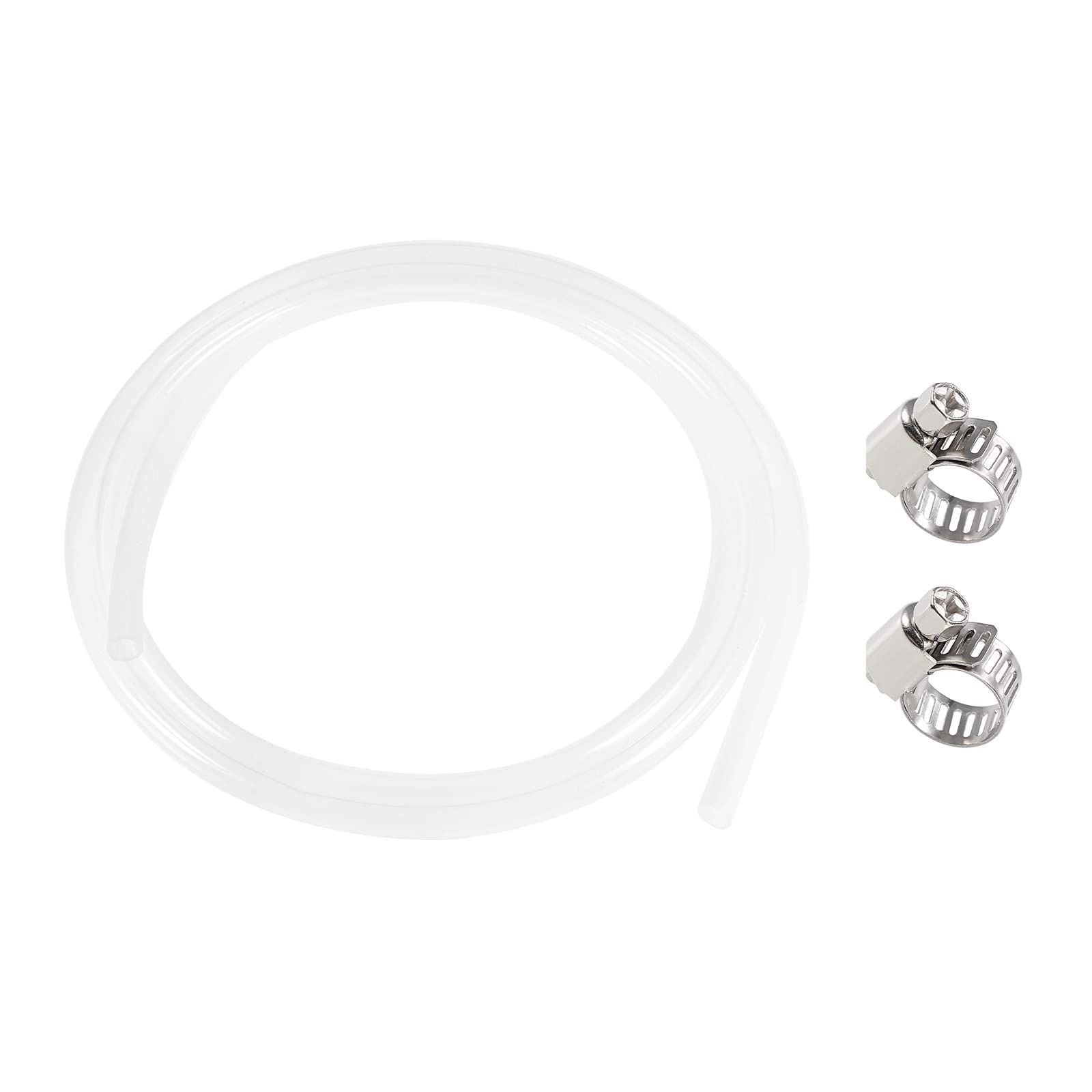 Rebower Silicone Tubing Flexible Silicone Tube (with Clamps), [for Pump Water Transfer, Fish Tank, Aquarium] - 7mmx9mm/1.5m/Clear