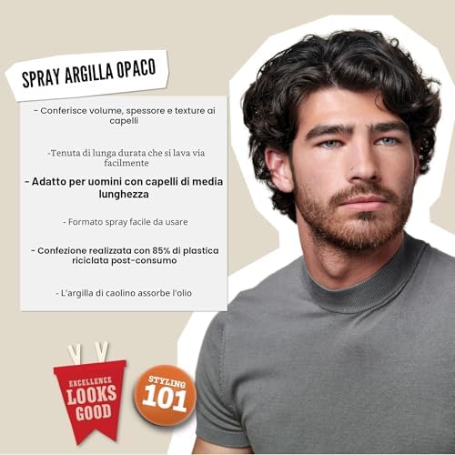 Matte Clay Spray Modellante Capelli, con Argilla, Finitura Opaca, Tenuta Media, 150ml