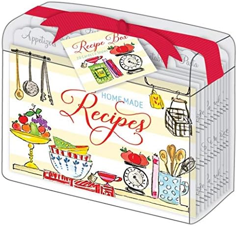 RosanneBeck Collections Kitchen Pantry Clear Acrylic Lucite Recipe Box with 10 Recipe Dividers and 20 Recipe Cards