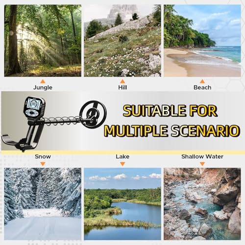 Aipat Metal Detector for Adults, Professional Waterproof & Adjustable Stem, Higher Accuracy Gold Detector with LCD, Advanced DSP Chip, Lightweight detecteur de Metal Suitable for Beach and Backyard