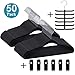 VECELO Premium Velvet Suit Hangers Heavy Duty (50 Pack) - Non Slip & Space-Saving Clothes Hangers with 6 Finger Clips and Tie Rack Excellent for Men and Women (Black)