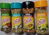 Mrs. Dash Seasoning Blends Variety Flavor 4 Pack, Italian Medley 2.0oz, Garlic & Herb 2.5oz, Chicken Grilling 2.4oz  Lemon Pepper 2.5 oz