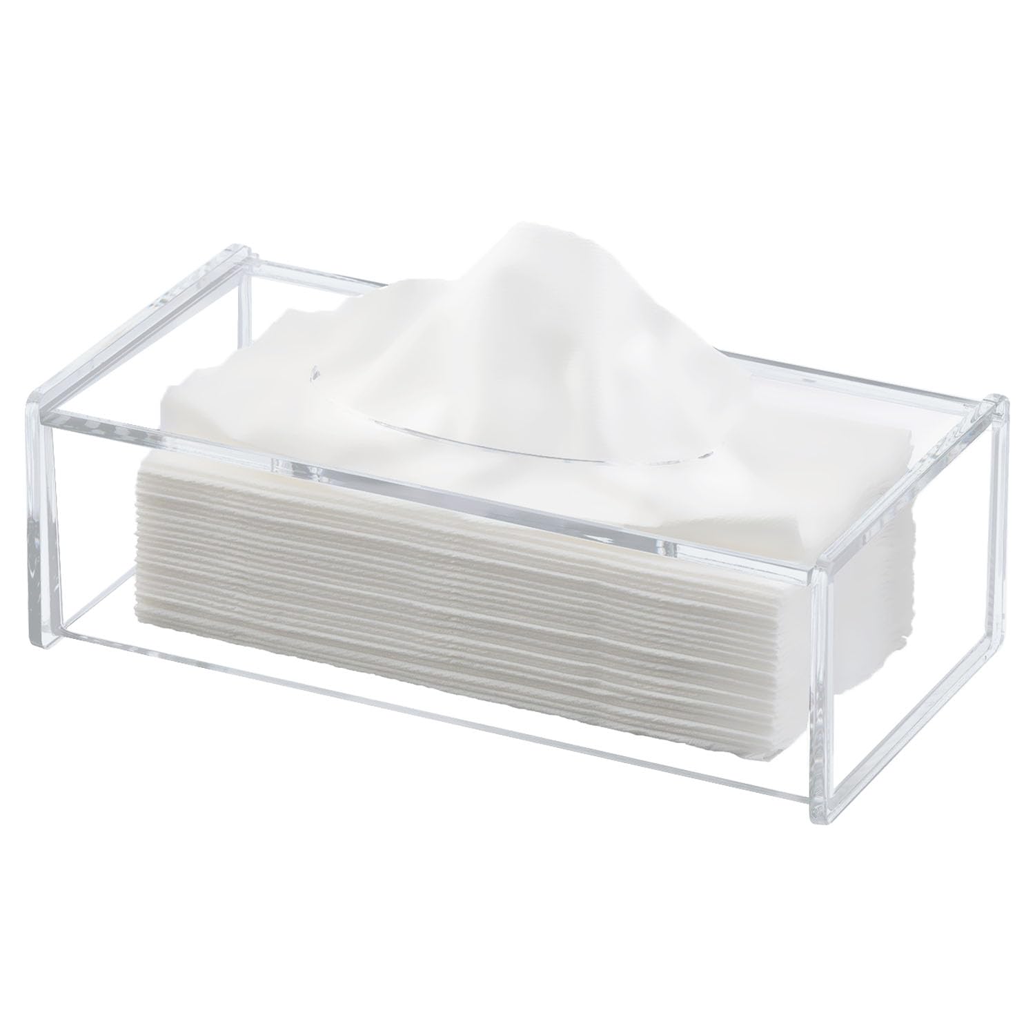 Discoball Acrylic Tissue Box Cover, Rectangle Facial Tissue Box, Clear Tissue Holder, Napkin Dispenser for Home Office Car (Rectangular)