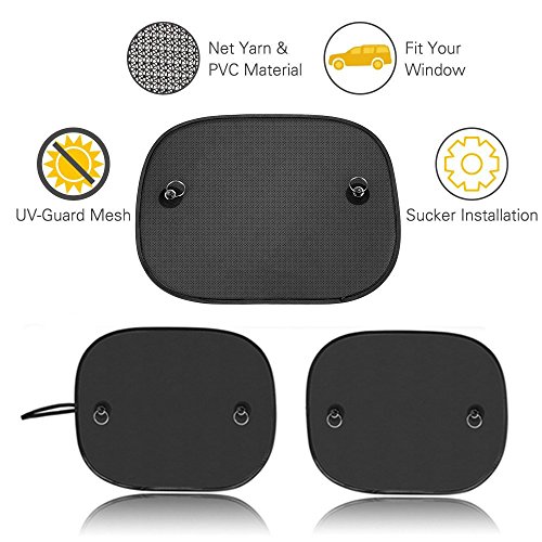 AumoToo Auto Zonneschaduw, 2 Pack Auto Zijruit Zonneschermen Universele Baby Zon Shades Blokkeren Schadelijke UV Stralen… - Afbeelding 5
