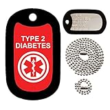 Military Dog Tags - Custom Embossed Dog Tag Set - medical alert TYPE 2 DIABETES- Tag-Z
