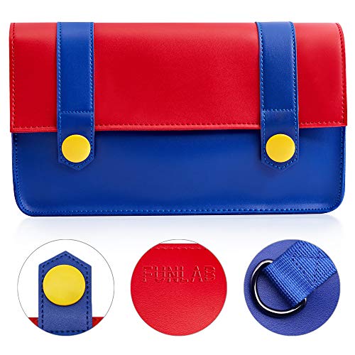 Funlab Travel Carrying Case Compatible with Nintendo Switch Console & Accessories, Waterproof Leather Messenger Shoulder Bag, Multipurpose Casual Daypacks for Boys&Girls