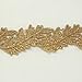 Gold metallic lace trim metallic ribbon trim by the yard for fabric Millinery accent motif scrapbooking card making lace decoration baby headband hair accessories dress accessories Bridal beaded trim by Annielov trim #294