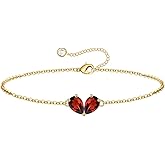 Turandoss Gifts for Women Teen Girl Kids - 6 7 8 9 10 11 12 13 14 15 16 Year Old Girls Birthday Gifts, 14K Dainty Gold Plated Created Birthstone Bracelets for Women Birthday