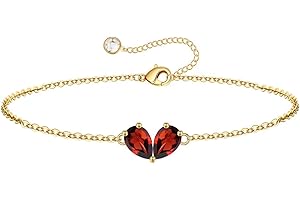 Turandoss Christmas Gifts for Grandkids - Stocking Stuffers for Teen Girls, 6 7 8 9 10 11 12 13 14 15 16 Year Old Girls Birthday Gifts, 14K Dainty Gold Plated Created Birthstone Bracelets for Women