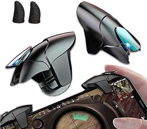 Aiyujiwu 荒野行動 Pubg Mobile コントローラー 最新 最新型 スマホゲーム パッド クリック感 高感度 ジョイスティック 射撃ボタン 高速反応 左右兼用 春の新作続々 連続射撃 Android Xperia ケース対応 ブラック Iphone Samsung Sharp 電源ボタンと干渉しない 各種