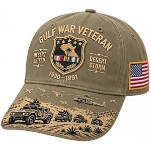 Gulf War Veteran Desert Shield Desert Storm Commemorative Cap | Adjustable Fit, Baseball Cap Style, Desert Storm Hat