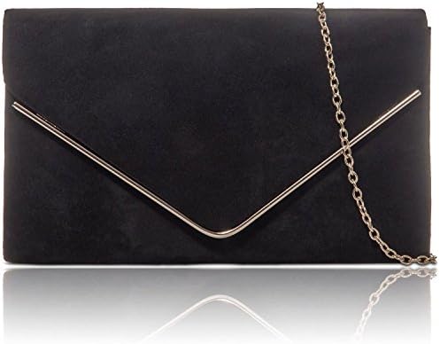 Xardi London New Faux Suede Leather Envelope Women Clutch Designer Ladies Evening Prom Bags