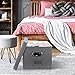 Collapsible File Organizer Box - Beautiful Linen Filing Box For Easy File Folder Storage - Organize Your Documents and Hanging Files in Style