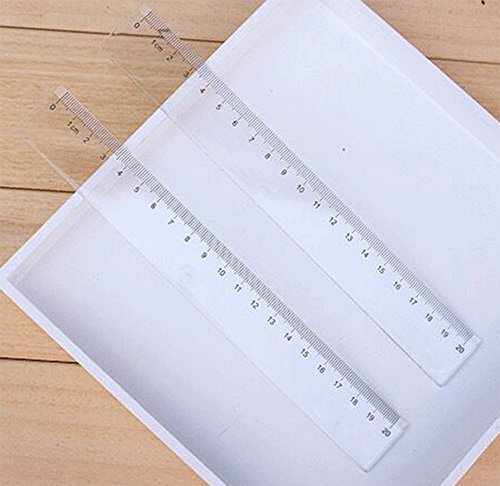 Hosaire Plastic Ruler Straight Ruler Plastic Measuring Tool 8 Inches Clear Student School Office