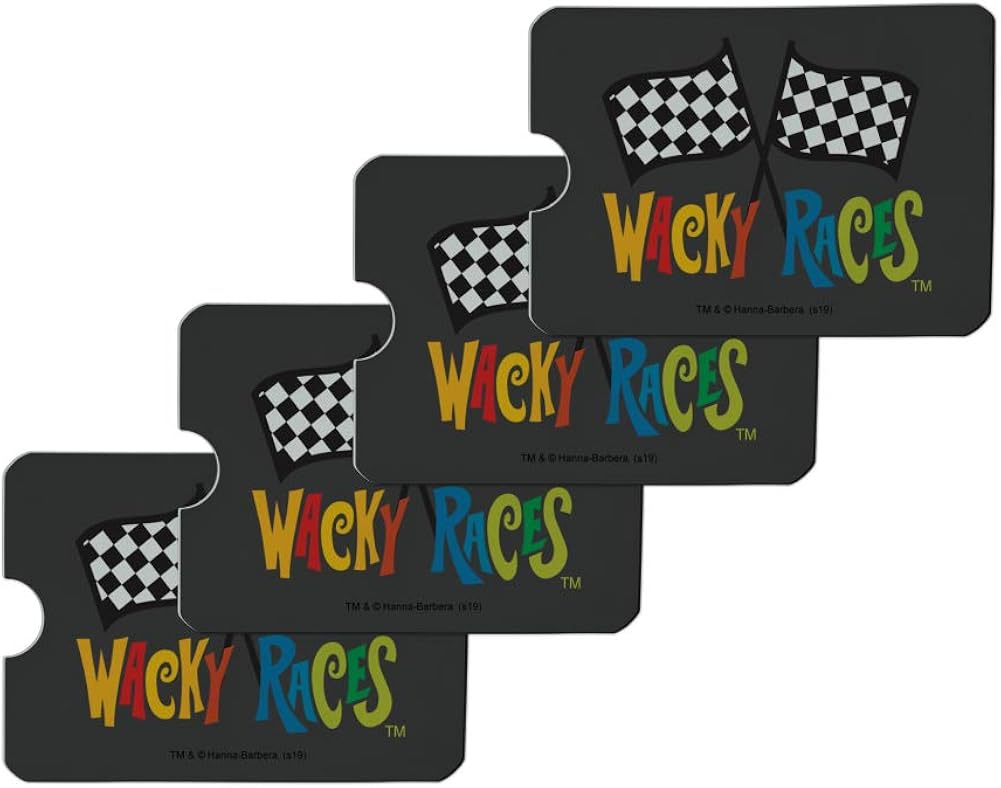 Wacky Races Logo Credit Card RFID Blocker Holder Protector Wallet Purse Sleeves Set of 4