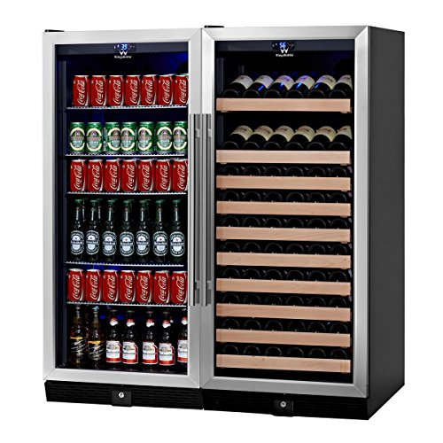 KingsBottle 2 Zone Large Wine & Beverage Fridge 397 Pounds Combo