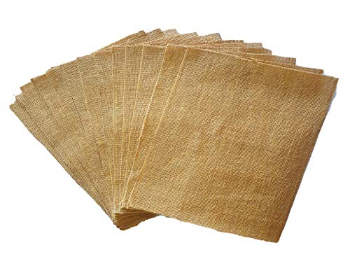 AAYU Bulk Printable Jute Burlap Paper A4 | Laminated Decorative Jute Paper | About 8.5 x 11.5 Inches | 10 Piece Pack + 1 Extra | Print w/Ink Jet Printer | Burlap Scrapbooking Supplies
