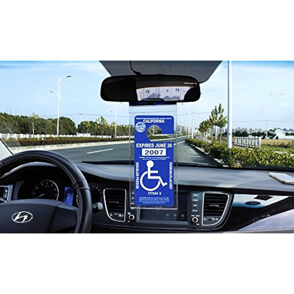 Handicapped Parking Placard Holder Disabled Protective Mirror Tag