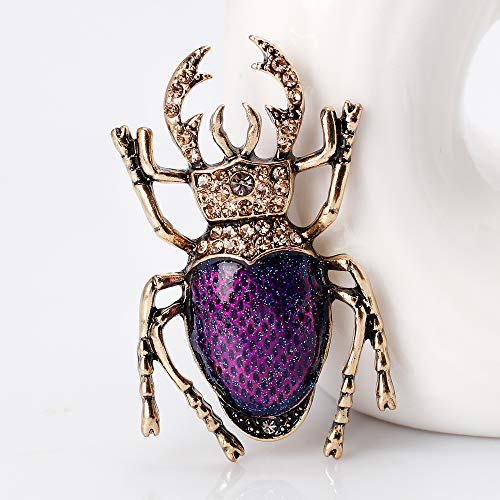 YAZILIND Vintage Beetle Brooch Pins Girls Breastpin Corsage Women Birthday Party Jewelry Gift - Thumbnail 2