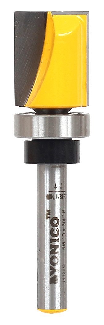Yonico 14126q 5/8-Inch Diameter Flush Trim Template Router Bit 1/4-Inch Shank