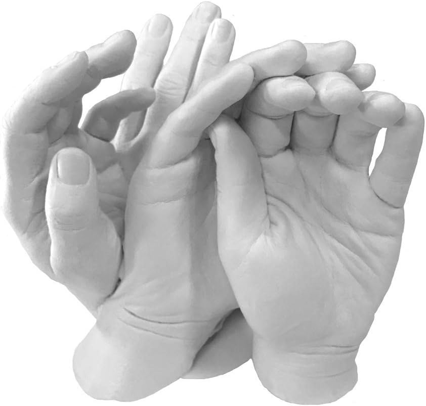 Luna Bean Keepsake Hands Casting KIT - Family Hand Mold | Clasped Group Hand Sculpture KIT & Molding KIT - Crafts for Adults & Kids DIY Anniversary Gifts (Cast up to 6 Hands)