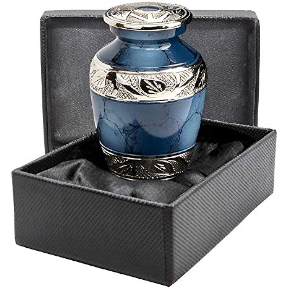 Decorative Urns Heavenly Peace Dark Blue Small Keepsake For Human Ashes