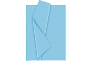 Bouiexye 60 Sheets Baby Blue Tissue Paper Christmas Tissue Paper Bulk Gift Wrapping for DIY Art Craft Floral Birthday Holiday Baby Shower Party （ 20 x 14.5 inches/51x37cm）