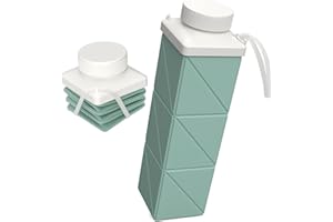 BEAUTAIL Collapsible Water Bottles 720ml 24.3oz, Foldable Portable Water Bottle, Lightweight Reusable Leakproof for Travel Camping Hiking Cycling Yoga Sports Outdoor School Office Gym, 1 Pack, Green