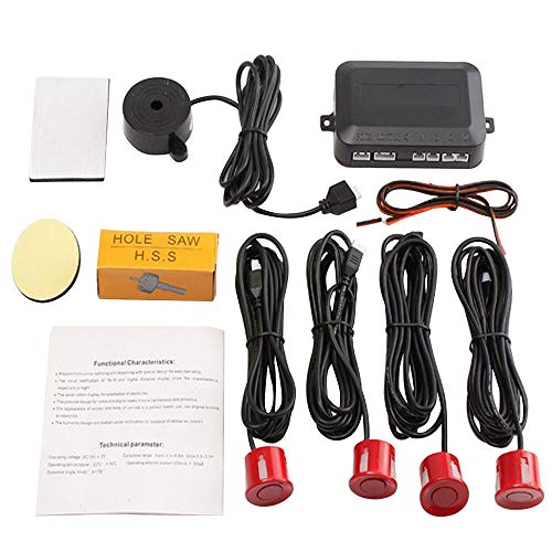 Car Reverse Backup Radar System with 4 Parking Sensors Universal Vehicle Parking Assistant Alarm Buzzer Reminder - Thumbnail 5