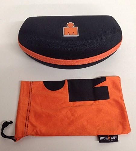 IronMan Black / Orange Sunglasses Zipper Case with extra Cleaning cloth case NEW
