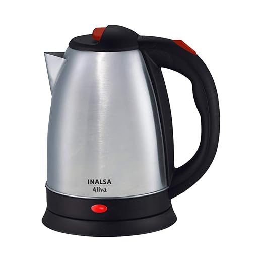 Inalsa Aliva 1500 Watt Electric Kettle in 1.5-Litre (Black/Silver)