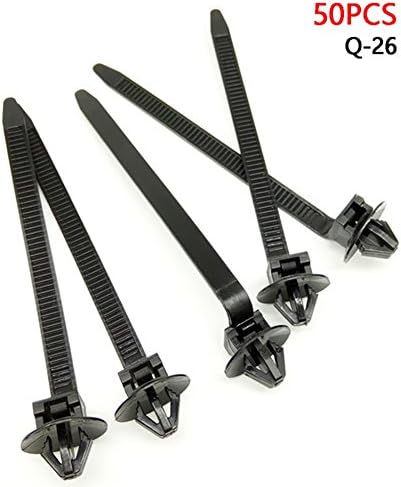 CNIKESIN 50PCS Nylon Tie Wrap Cable Fixed Fasteners Clips 92mmx5mm Cable Ties Car Cable Fastening Zip Strap for All Cars (Q26)