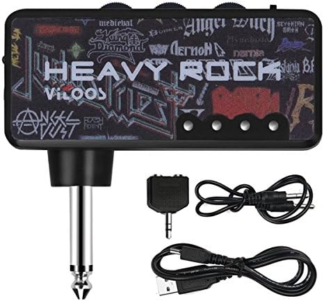 Mini Electric Guitar Amplifier, Vitoos Portable Headphone Amp Amplifier with Rechargeable Battery for Classic, Rock (HEAVY)