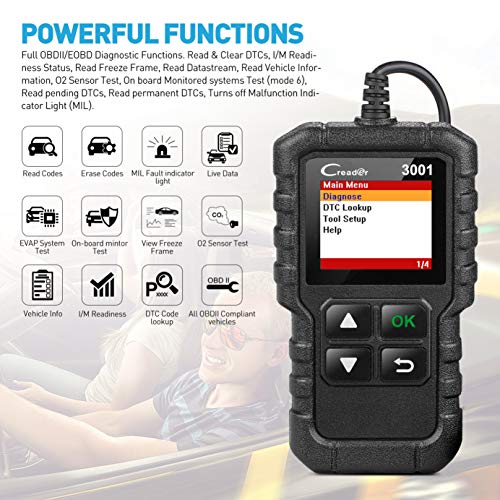 (2023 Upgrade Ver.) LAUNCH Creader 3001 obd2 Scanner Engine Fault