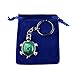 Joya Gift Jewelry Tortoise Shape Keyring Malachite Gemstone Pendant Stainless Steel Keychain