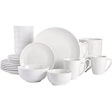 Gibson Home Zen Buffet Porcelain Dinnerware Set, Service for 6 (30pcs), White (Coupe)