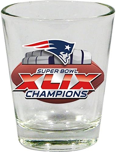 New England Patriots Super Bowl Superbowl XLIX 49 Champions Shot Glass