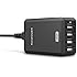 RAVPower 40W 8A 4-Port USB Charger Charging Station with iSmart Technology (Black)