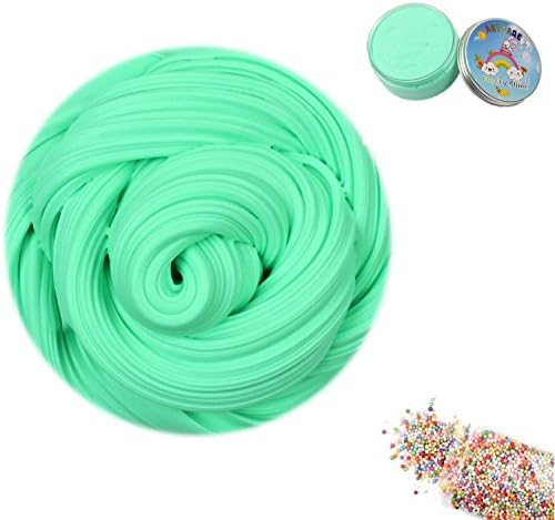 AGTCARE Fluffy Slime 7 OZ Fluffy Floam Slime Scented Fidget Stress Relief Toy Soft and Non-sticky for Kids and Adults DIY - Mint Green