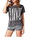 ANGVNS Women's Casual Off Shoulder Lose Sexy Short Sleeve Blouse Tops T Shirt Grey L