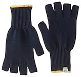Minus33 Merino Wool Clothing Unisex Merino Wool Fingerless Gloves, Navy, Medium