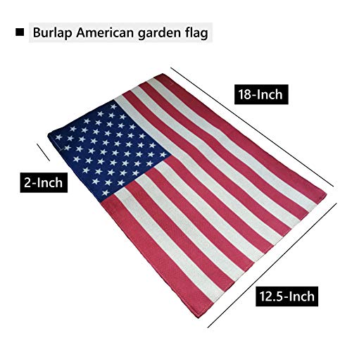 Mogarden American Garden Flag, Double Sided, 12.5 x 18 Inches, Weatherproof Heavy Burlap USA Yard Flag