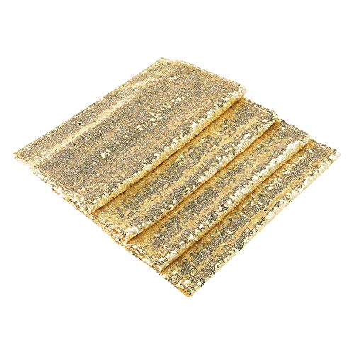 BSFTPA Sequin Table Runner for Party Event Decorations (Gold, 12"x72")