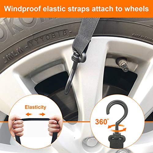 Car Windshield Sun Shade with 2 Car Mirror Cover - Auto Universal Car Sunshade to Keep Your Vehicle Cool, Blocks UV Rays Sun Visor Protector, Fits Windshields of Various Size 56"(W) X 43"(H) - Thumbnail 2