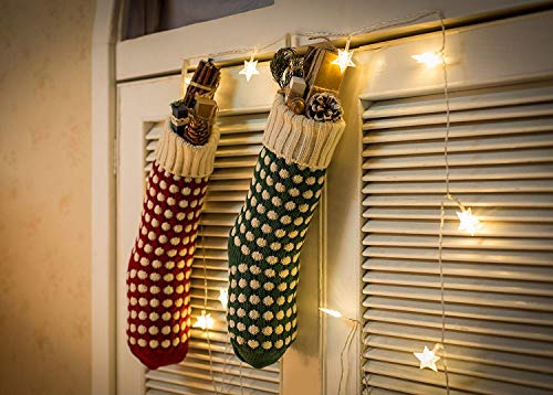 image for Yostyle Christmas Stockings, 4 Pack 18 inches Large Size Cable Knit Kn
