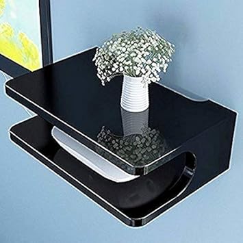 Amazing Shoppee Set Top Box Holder Wall Shelf wall mount (Standard, Black)