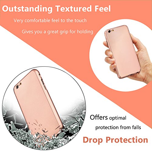 iPhone 6 Case, DecaStars [Ultra-thin Series] 2-in-1 Full-body Protective Back Cover [Slim Fit] with Tempered Glass Screen Protector for Apple iPhone 6 Case & iPhone 6s Case 4.7" - Rose Gold - Thumbnail 5