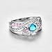 Veunora 925 Sterling Silver Created 5x5mm Blue and Pink Topaz Filled Twisted Ring Band for Women Size 8