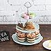 Turquoise Ceramic 3 Tier Dessert Stand Server/Tea Party Cupcake Tower/Appetizer Serving Tray