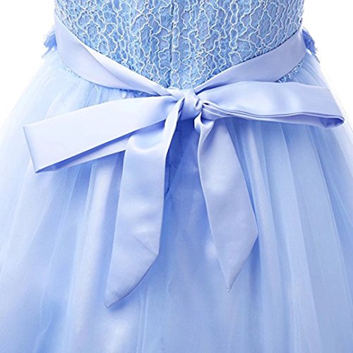ZAH Girl Dress Kids Ruffles Lace Party Wedding Dresses(Blue,9-10Y) - Thumbnail 7